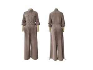 Garden Fashion Utility Jumpsuit – Structured Cotton Blend